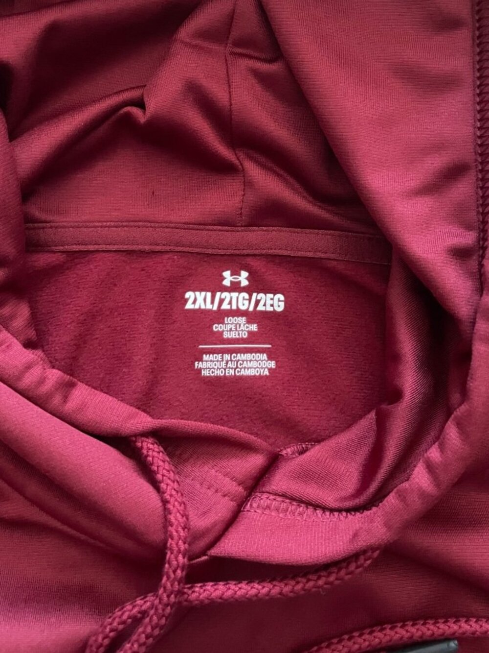 Under Armour Men's Fleece Hoodie Size 2 XL Pullover Big Logo Good Condition - Picture 2 of 10
